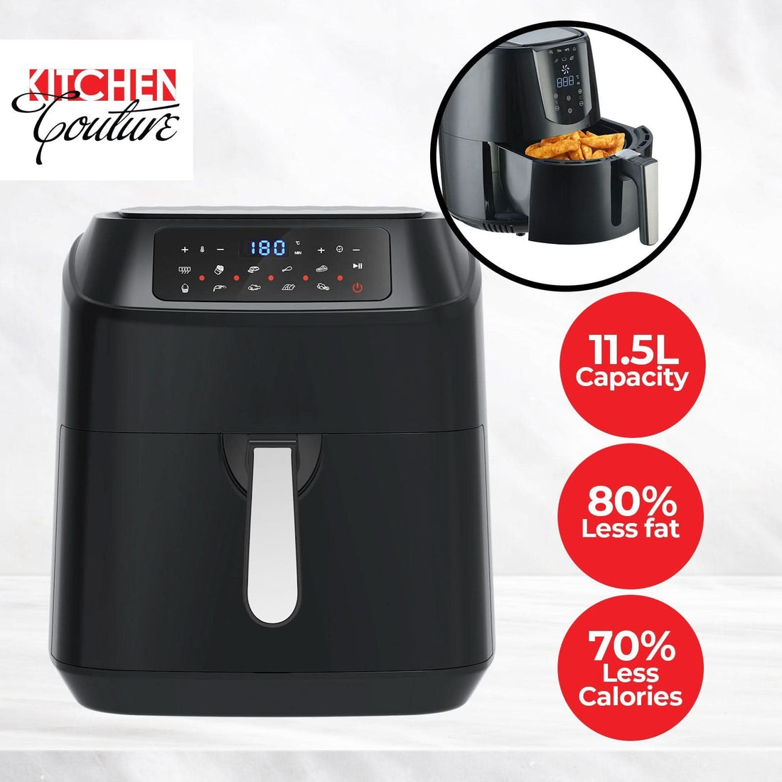 Digital 11.5L Air Fryer - Black