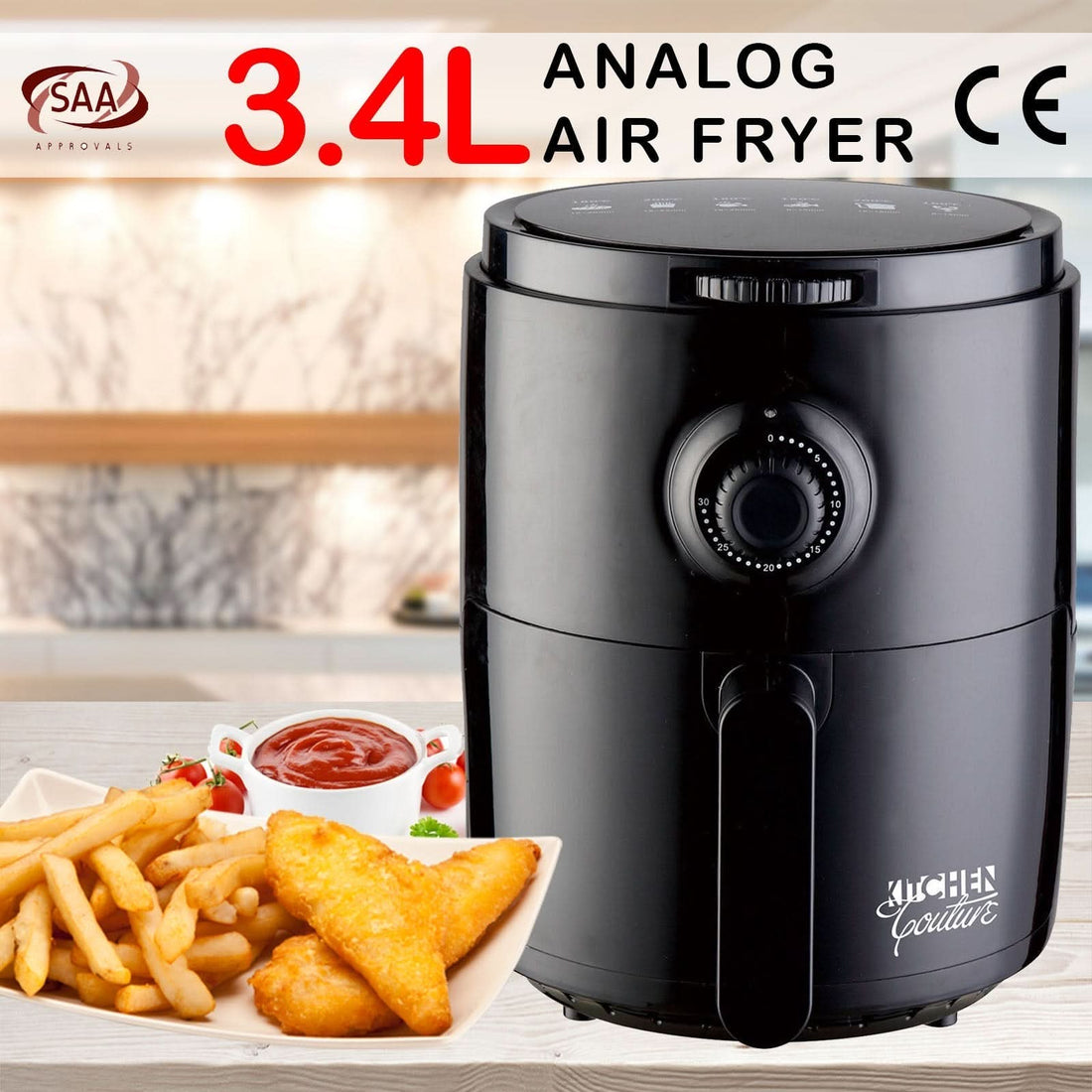 3.4L Air Fryer Colour: Black