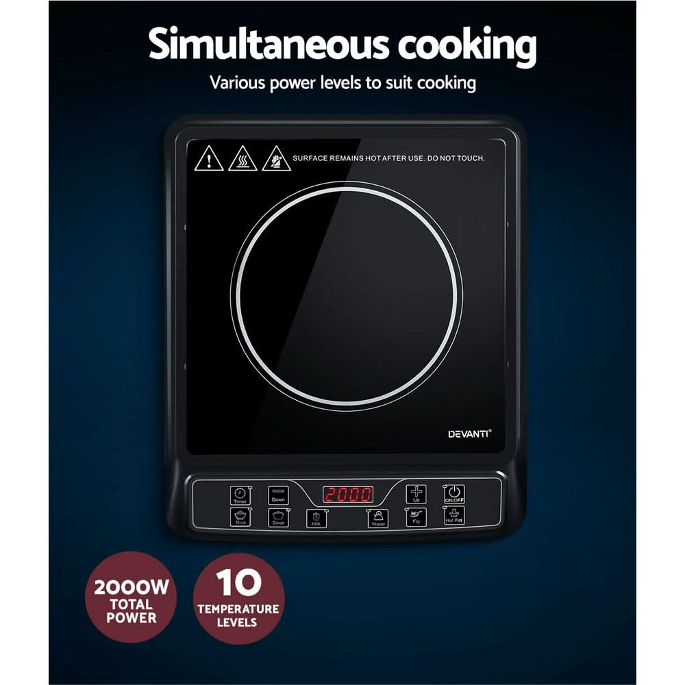 Devanti Induction Cooktop 30cm Portable Cooker