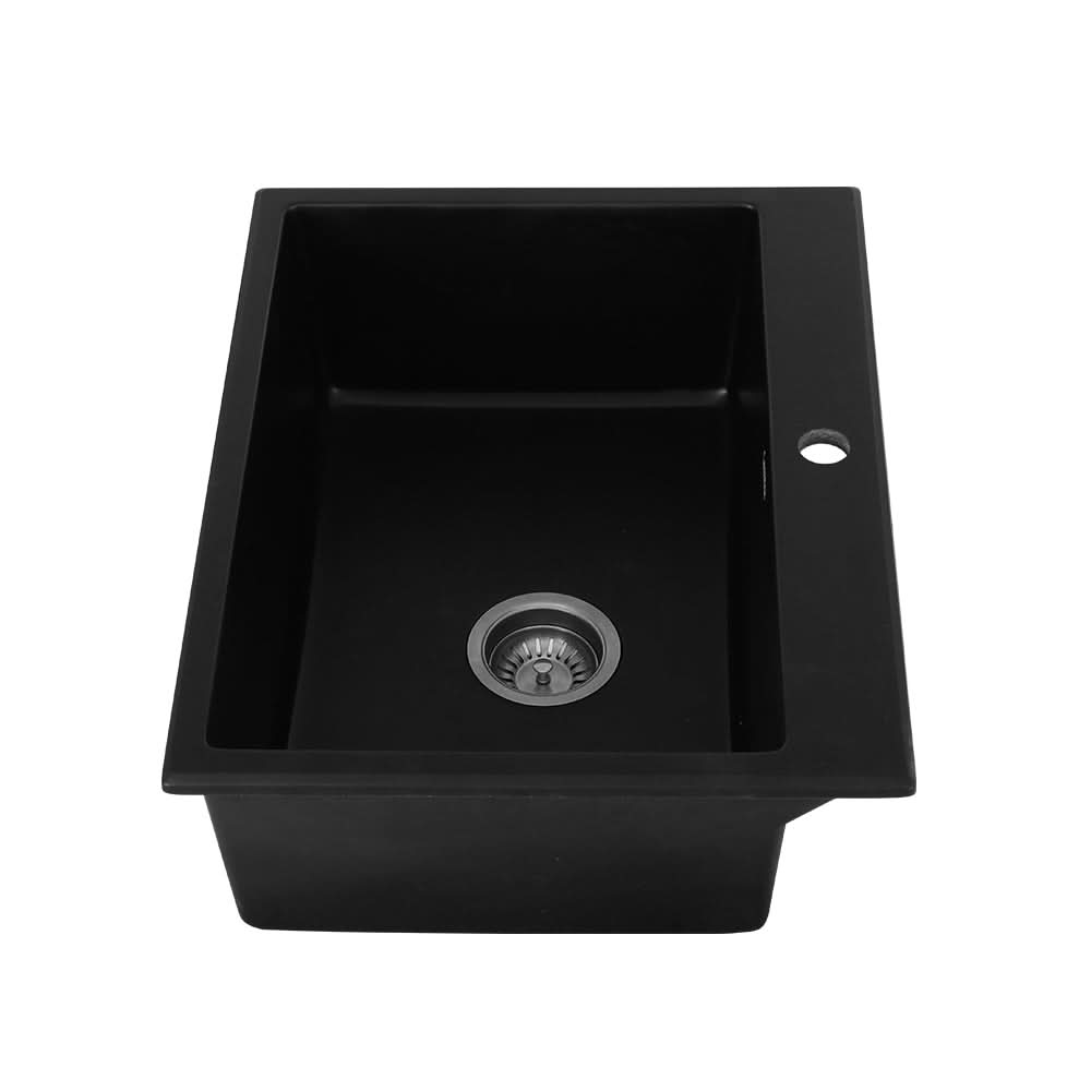 Cefito Kitchen Sink Granite Stone Sinks Basin Single Bowl Black