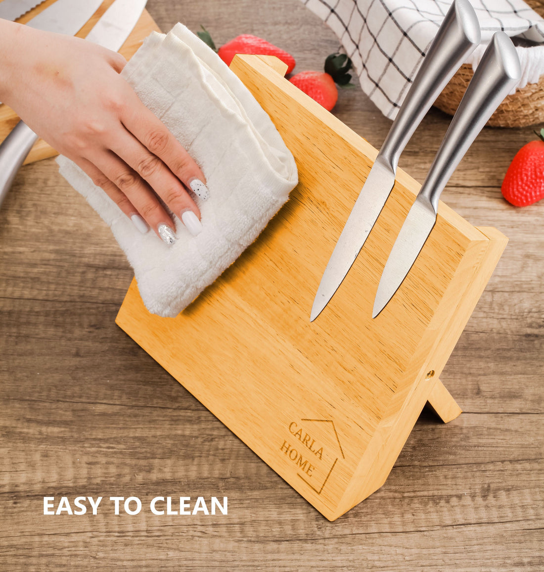 Magnetic Knife Block Holder with Strong Magnets for Home Kitchen Storage & Organisation