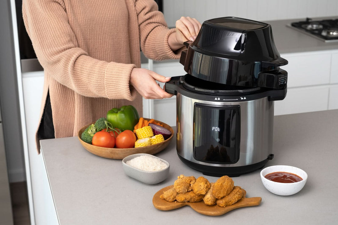 6L Air Fryer + Pressure Cooker Kitchen Appliance - Silver