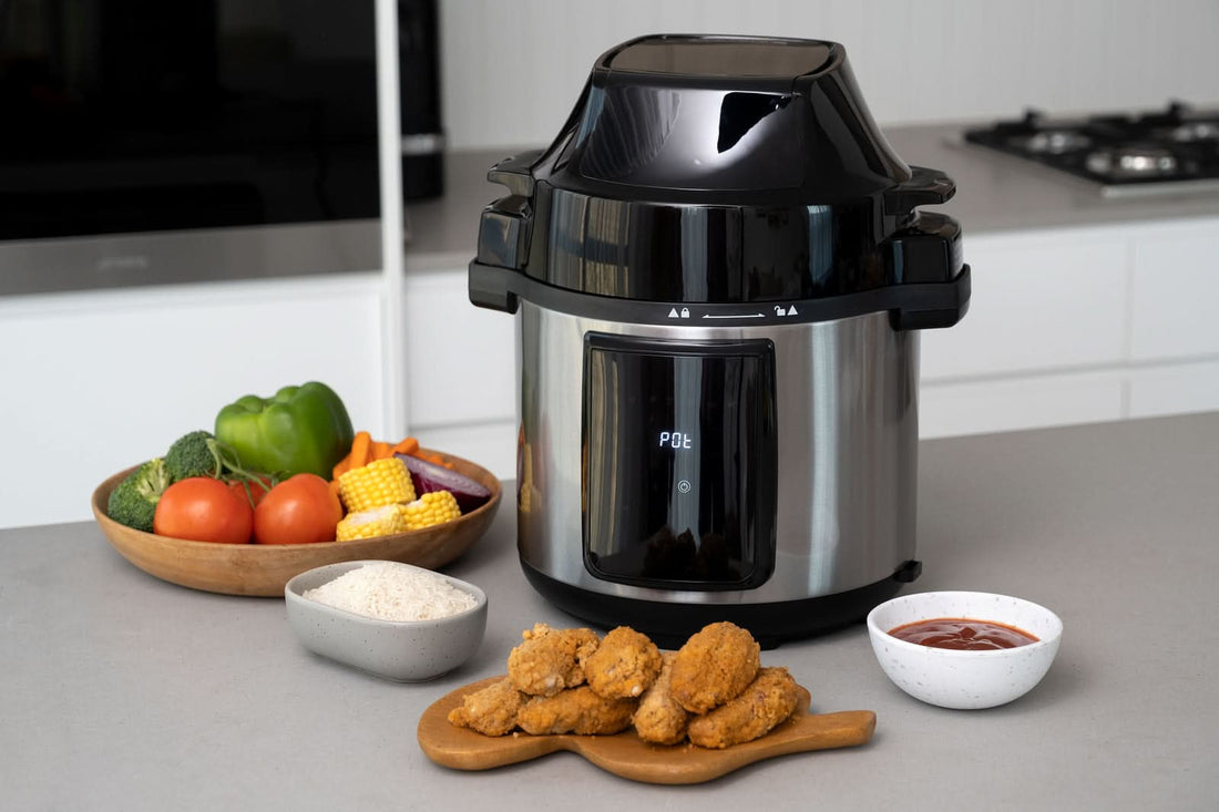 6L Air Fryer + Pressure Cooker Kitchen Appliance - Silver