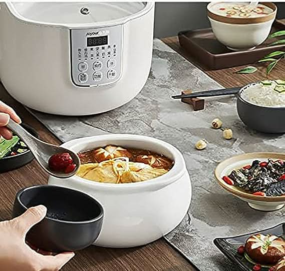 White Porclain Slow Cooker 1.8L with 3 Ceramic Inner Containers