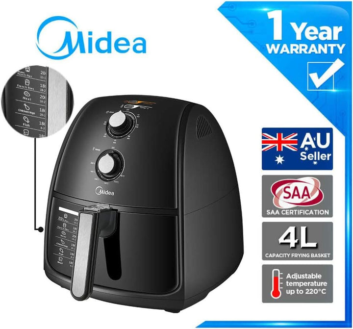 4L 1500W Multi-functional Air Fryer - Black