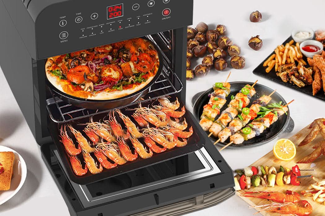 16L Air Fryer Electric Digital Airfryer Rotisserie Dry Large Big Cooke Modern Kitchen Cove