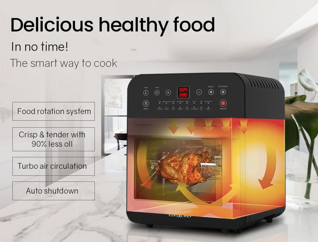 16L Air Fryer Electric Digital Airfryer Rotisserie Dry Large Big Cooker