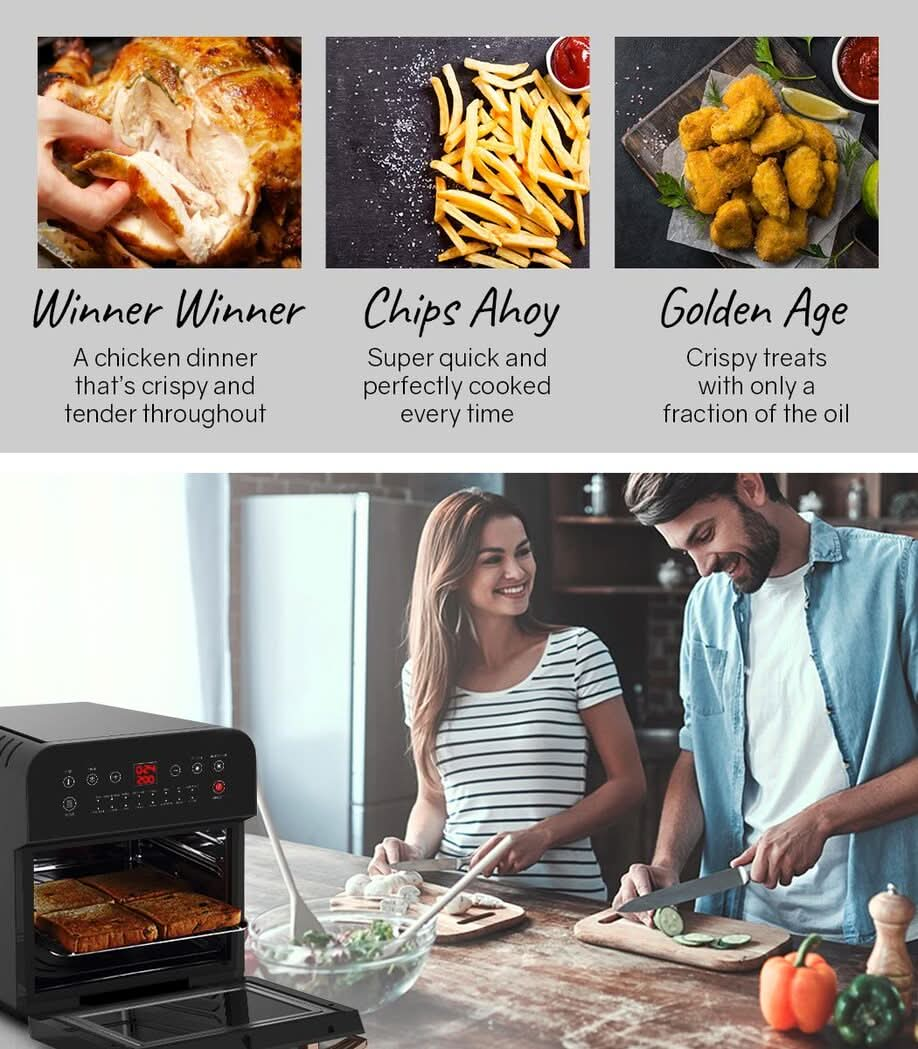 16L Air Fryer Electric Digital Airfryer Rotisserie Dry Large Big Cooker