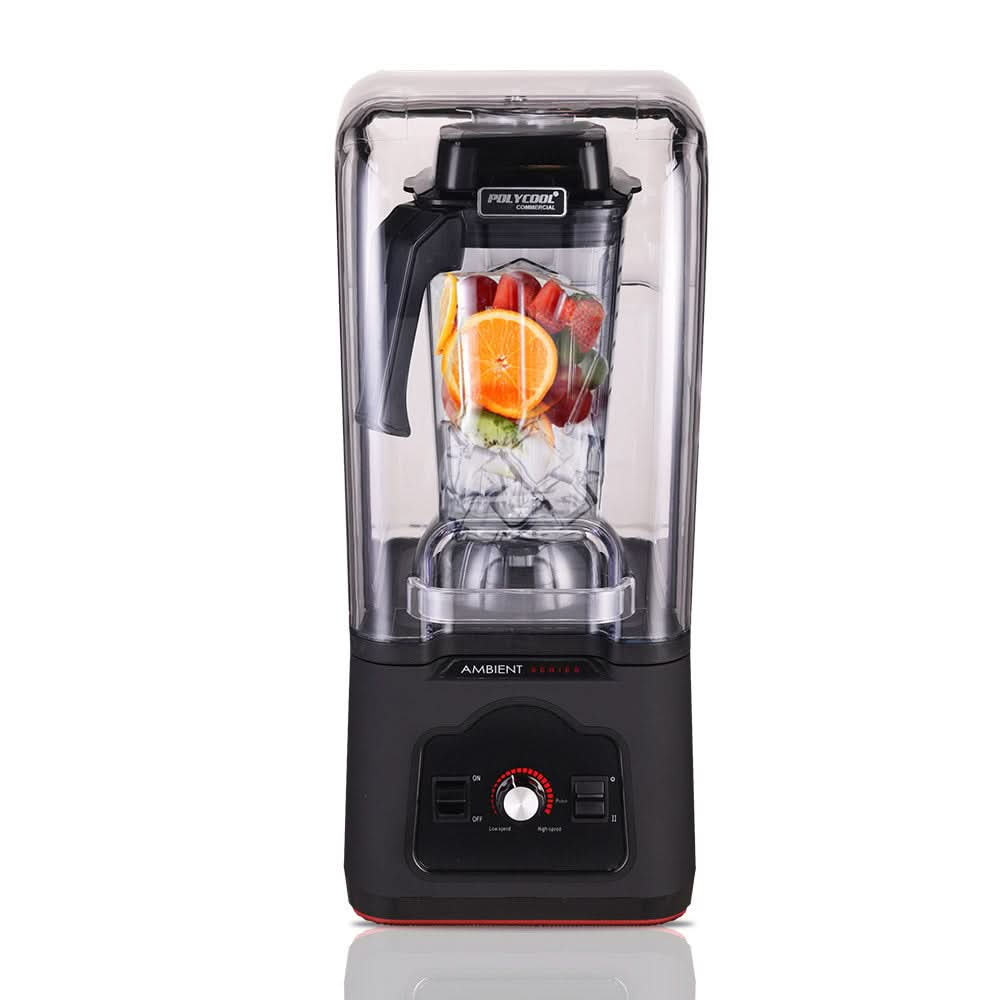 Commercial Blender Quiet Enclosed Processor Smoothie Mixer Fruit, Black