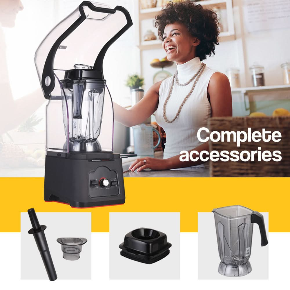 Commercial Blender Quiet Enclosed Processor Smoothie Mixer Fruit, Black