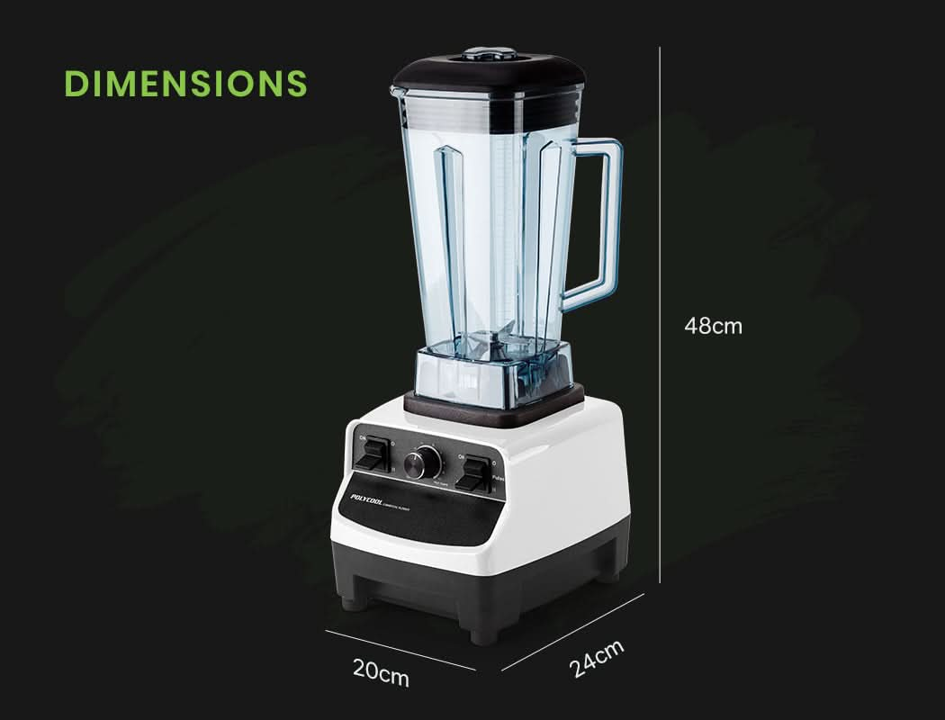 2L 2200W Commercial-Grade Blender with BPA-Free Jug for Drink, Smoothie, Food, Ice, White