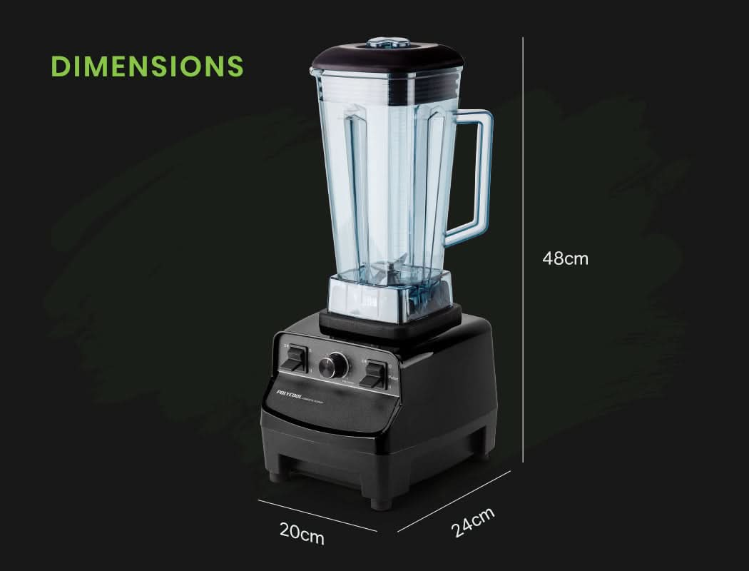 2L Commercial Blender Mixer Food Processor Smoothie Ice Crush Black