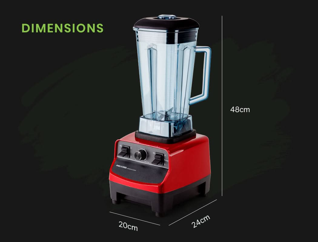 2L Commercial Blender Mixer Food Processor Smoothie Ice Crush Red Fruit