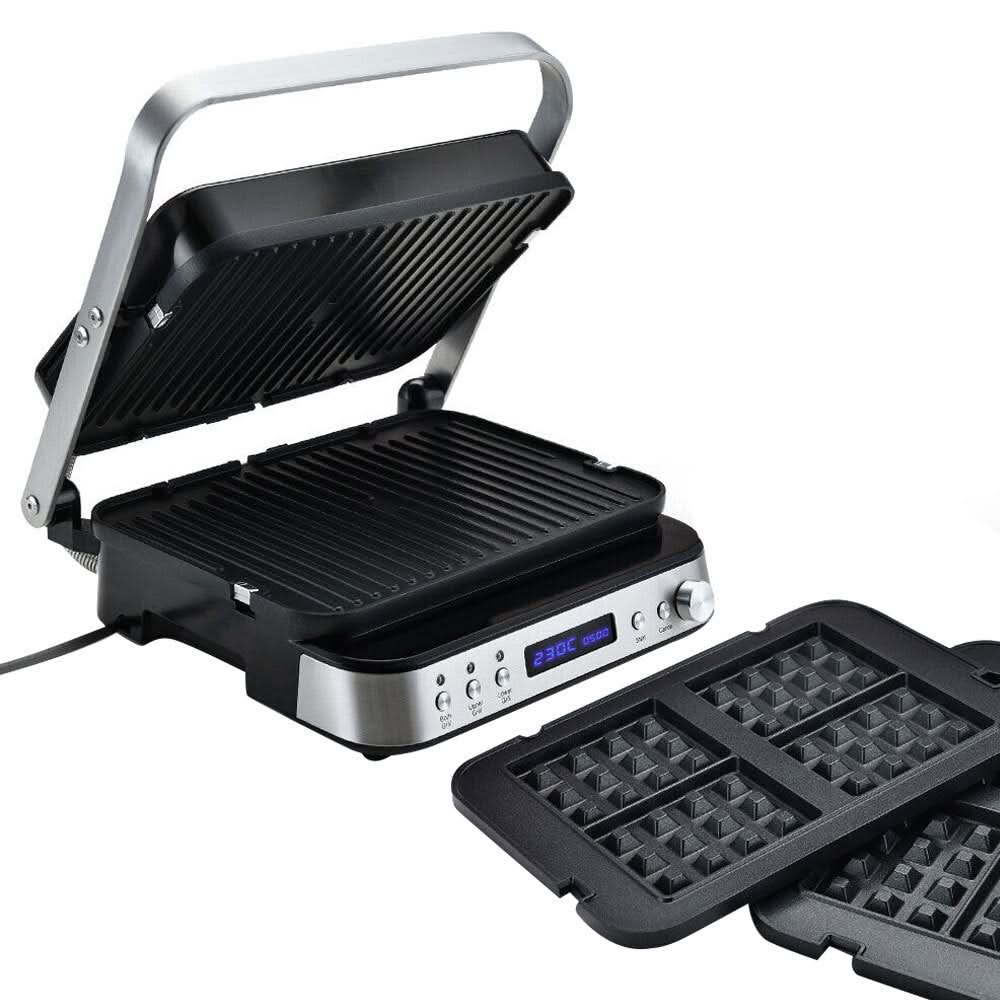 Smart Multi Contact Grill Sandwich Press Panini Waffle Maker Griddle Stainless Steel