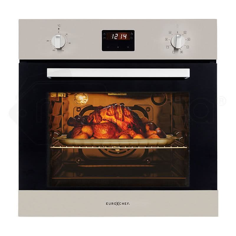 60cm Stainless Electric Wall Oven 8 Function Built-in Fan Forced Grill Touch Control