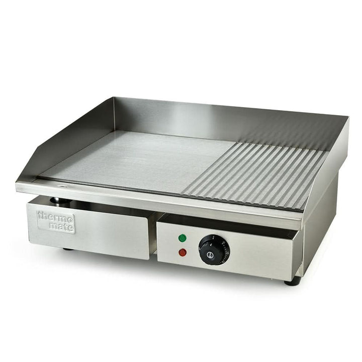 Electric Griddle Commercial Stainless Steel 2200W BBQ Grill Pan Hot Plate Large