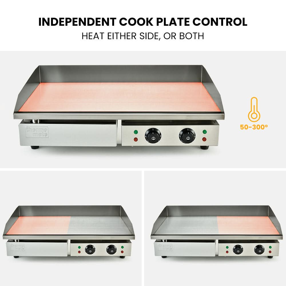 Electric Griddle Commercial Grill Griller Pan Hot Plate Countertop Extra Large