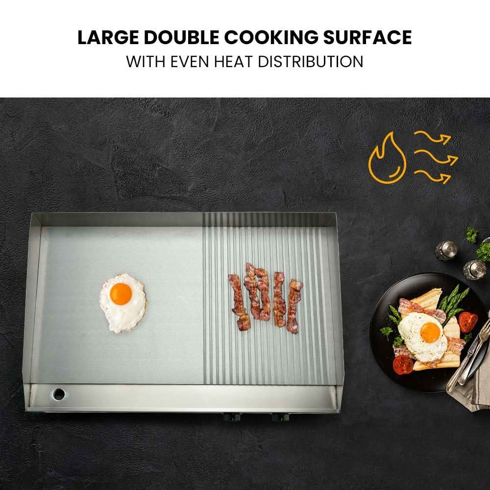 Electric Griddle Commercial Stainless Steel 4400W BBQ Grill Hot Plate Extra Large