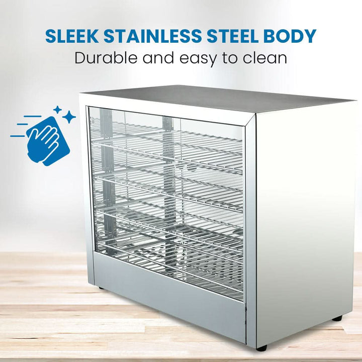 Commercial Food Warmer Electric 1000W 4-Tier Hot Display Stainless Steel Cabinet