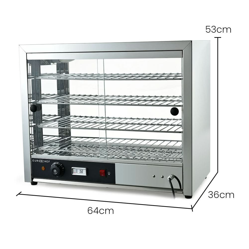 Commercial Food Warmer Electric 1000W 4-Tier Hot Display Stainless Steel Cabinet