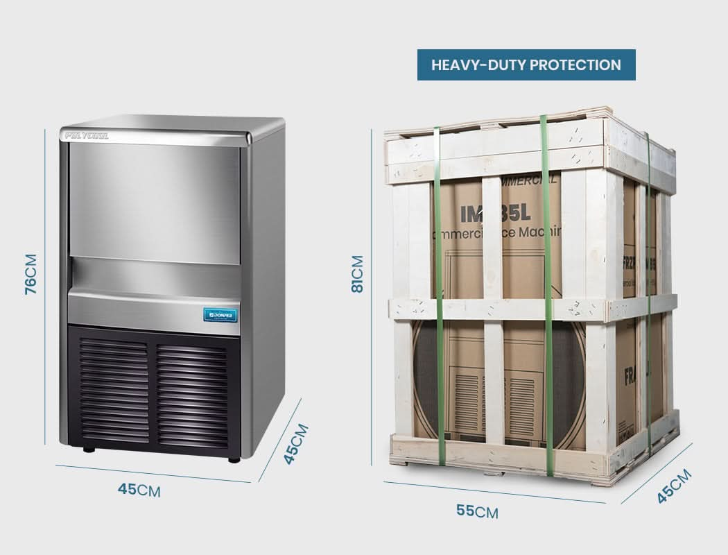 Commercial Automatic Ice Cube Maker, Free Standing Stainless Steel Ice Machine, 410 Grade