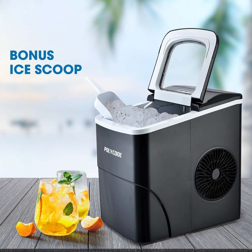 2L Electric Ice Cube Maker Portable Automatic Machine w/ Scoop, Silver