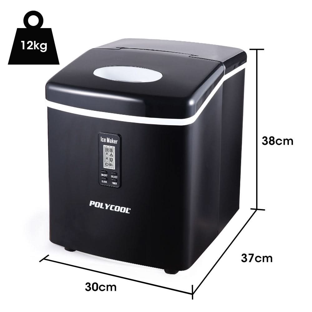 3.2L Portable Ice Cube Maker Machine Automatic with LCD Control Panel, Black