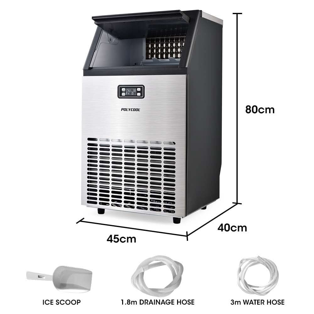 45-65kg Commercial Ice Machine Stainless Steel Automatic with LCD Screen