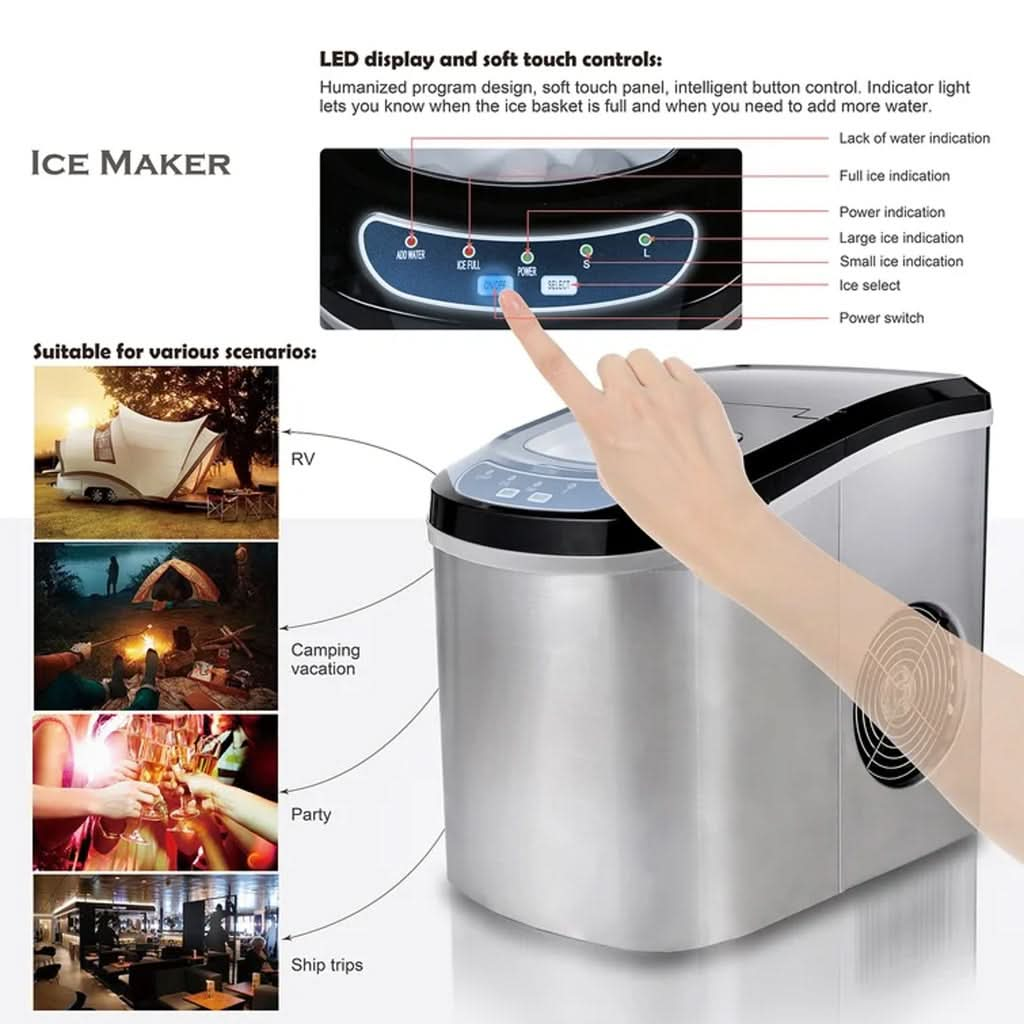 Ice Maker Machine Stainless Steel 2.2L