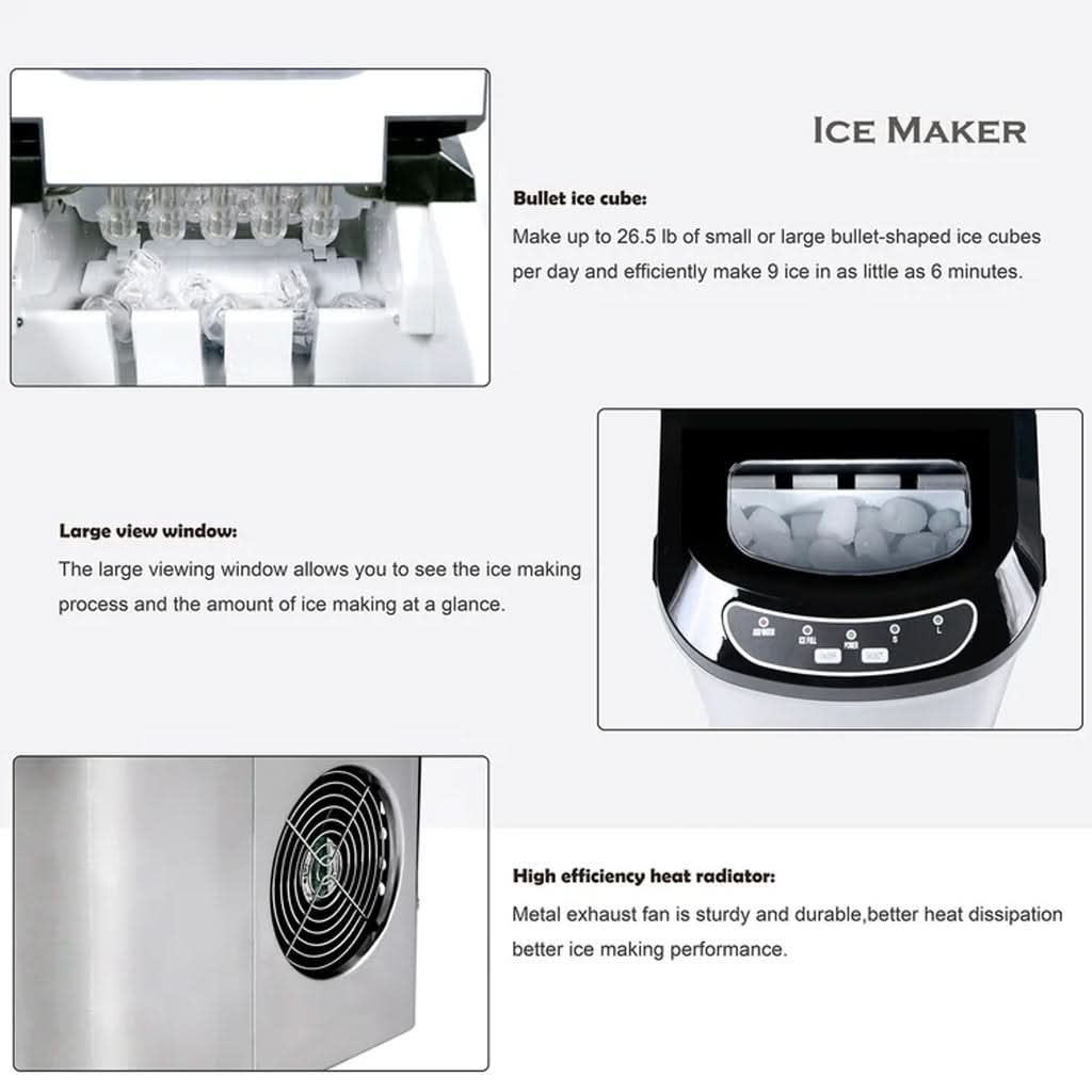 Ice Maker Machine Stainless Steel 2.2L