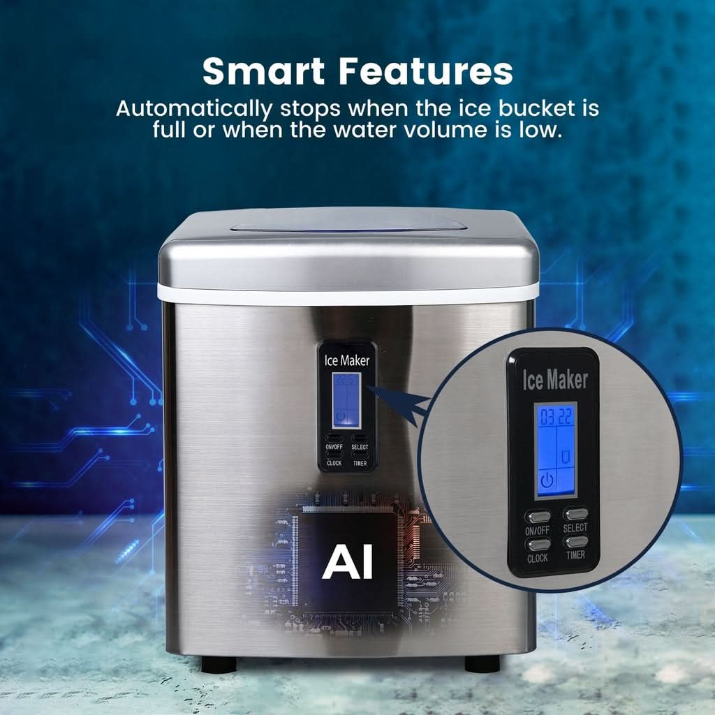 3.2L Ice Maker Machine Stainless Steel