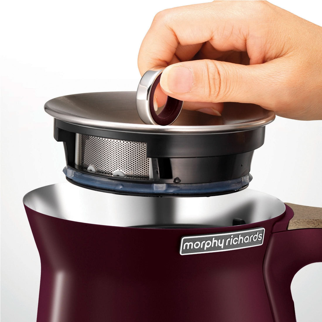 1.5L Aspect Kettle - Maroon with Cork-Effect Trim