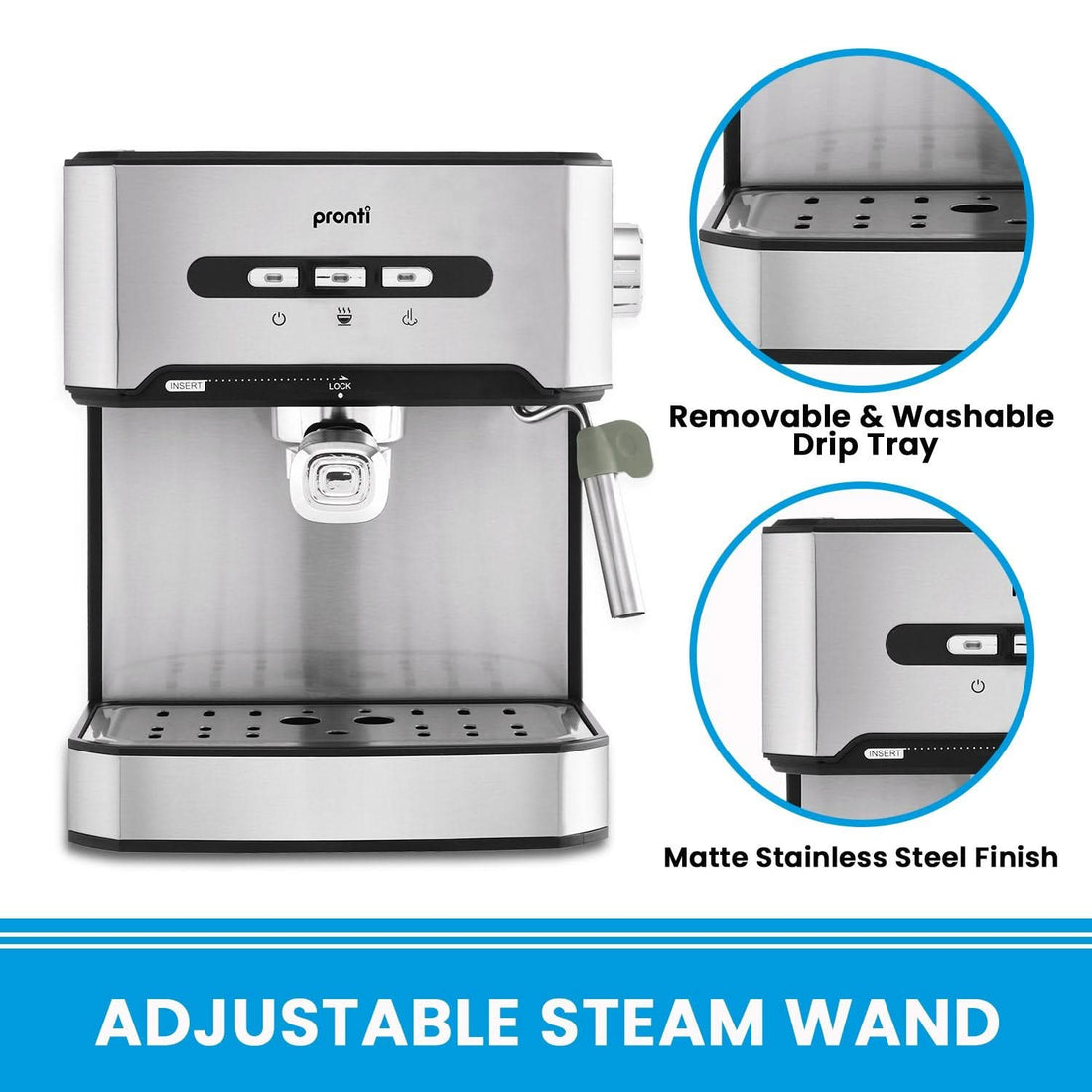 1.6L Automatic Coffee Espresso Machine with Steam Frother