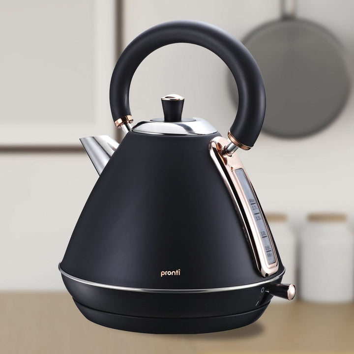 1.7L Rose Trim Collection Kettle - Black