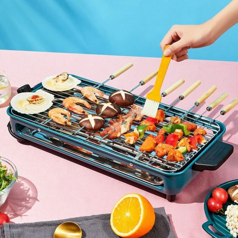 1500W Portable Household Smokeless Electric Pan Grill BBQ