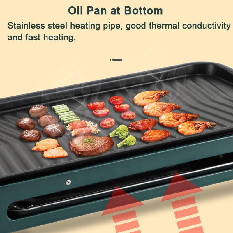 1500W Portable Household Smokeless Electric Pan Grill BBQ