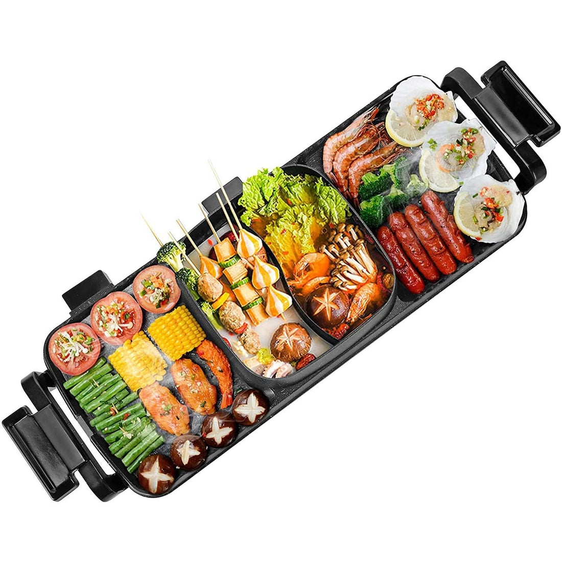 Large Electric Grill Hot Pot Hotpot 2 In 1 Electric Barbecue 2000W