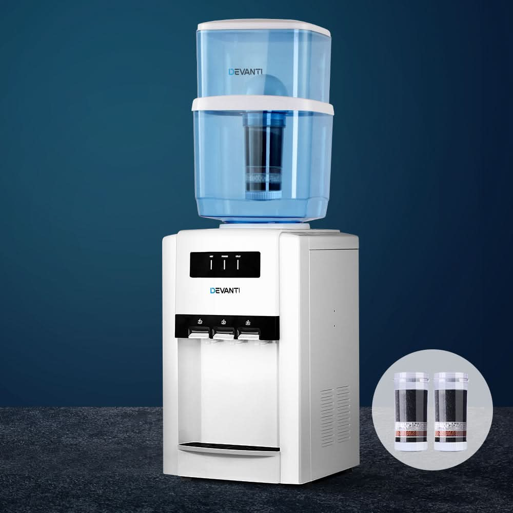 Devanti Water Cooler Dispenser Bench Top 22L w/2 Filter